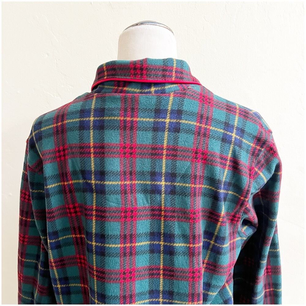 Lauren Ralph Lauren Women’s Monogram Plaid Flannel Pajama Top Button Front Med - Picture 9 of 10